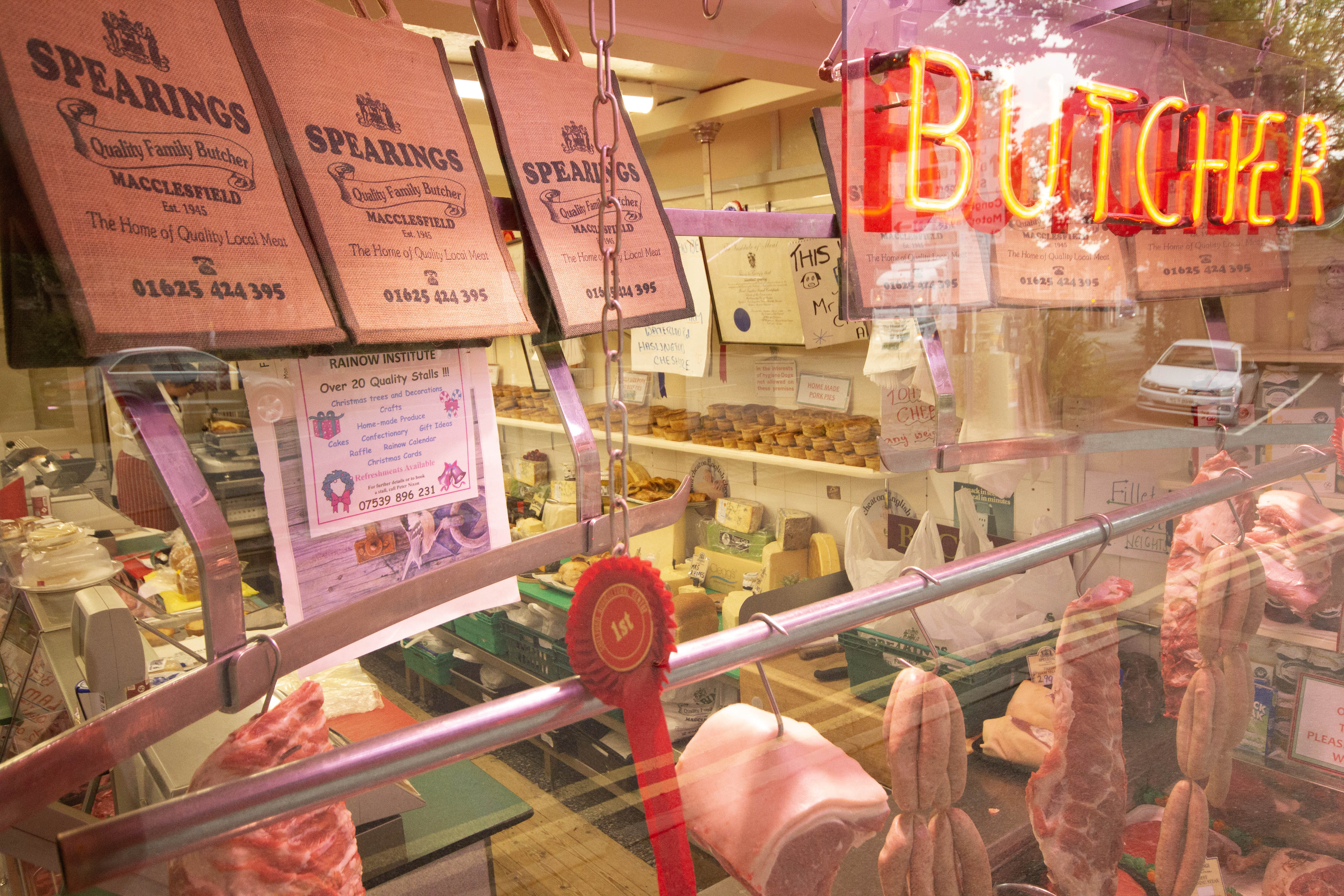Inside Spearings butcher shop